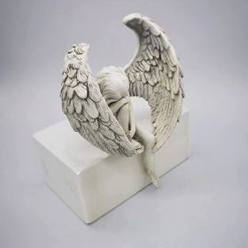 Sorrow Angel With Wings Outdoor Garden Ornament-Statue