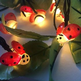 Solar Ladybug String (20 LEDs) - Lights For Garden Indoor & Outdoor Use