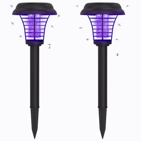 Set Of 2 Solar-Powered Bug Zappers For Indoor & Outdoor Lighting