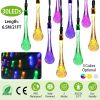 Solar-Powered Outdoor String Lights 21 Feet With 30 LED Water Droplets
