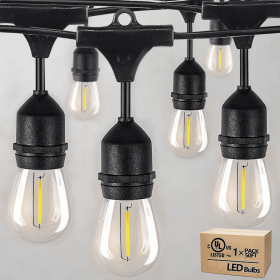 Outdoor LED String Lights 2W, 15m With15 Edison-Style LED Bulbs For Patios