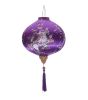 Decorative Hand-Painted Home Accent Lantern 14" Fabric Light Shade Violet