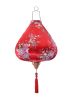 Red Floral Chinese Lantern Light Fixture 14-Inches