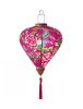 Chinese Lantern Vibrant 14" Suspended Ornament With Deep Pink Blossoms