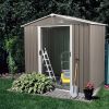 6Ft x 5Ft Outdoor Metal Storage Gray Shed