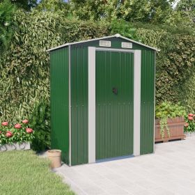 Garden Shed Green 75.6"x 42.5"x 87.8" In Galvanized Steel