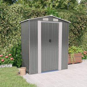 Garden Shed Light Gray 75.6"x 42.5"x 87.8" Galvanized Steel