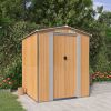Light Brown Garden Shed 75.6"x 75.2"x 87.8" Made From Galvanized Steel