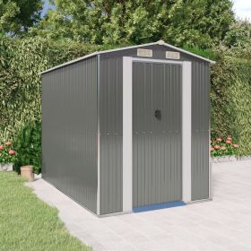 Garden Shed Light Gray 75.6"x 107.9"x 87.8" Made Of Galvanized Steel