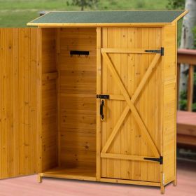 Outdoor Wooden Shed With Lockable Door & Removable Shelves
