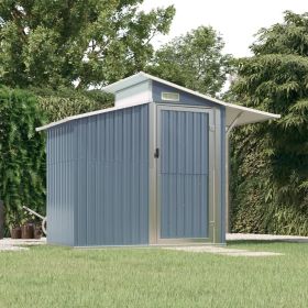 Gray Garden Storage Shed 106.3"x 51.2"x 82.1" Galvanized Steel