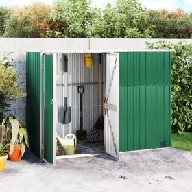 Garden Tool Shed Green 88.6"x 35"x 63.4" Galvanized Steel