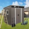6Ft x 5Ft Outdoor Metal Shed With Window & Clear Panel