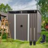 6Ft x 5Ft Outdoor Metal Storage Shed With Transparent Panels