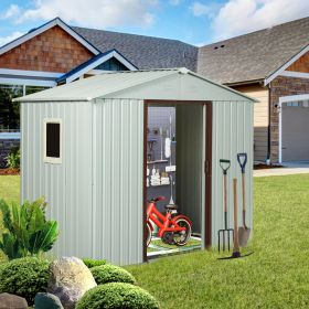 6Ft x 5Ft Outdoor Metal Storage White Shed With Window