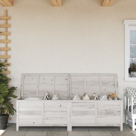 Patio Storage Box White 78.1"x 19.7"x 22.2" Solid Wood Fir
