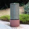 44" Tall Cylinder Ribbed Tower Outdoor Water Fountain