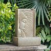 Polyresin Buddha Water Fountain (9x6.5x14") With Integrated LED