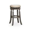 30-Inch Bar Stool Weathered Gray Finish & French Gray Leather Seat