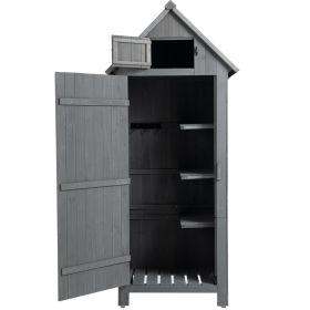 30.3"L X 21.3"X 70.5"H Gray Outdoor Storage Cabinet Shed