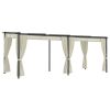 Gazebo with Curtains 9.8'x19.7' Cream Steel