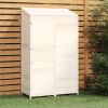 Garden Shed White 40.2"x 20.5"x 68.7" Solid Fir Wood