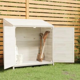Garden Shed White 40.2"x 20.5"x 44.1" Solid Fir Wood