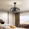 Hot Sell Industrial Ceiling Fan Light Kit for Living Room Bedroom Kitchen and Bladeless Caged Ceiling Fan with Lights