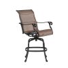 Set Of 2 Patio Outdoor Aluminum Sling Swivel Bar Stools