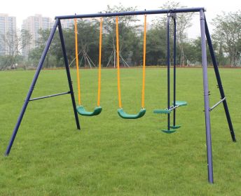Metal Swing Set Outdoor with Glider for Kids; Toddlers; Children