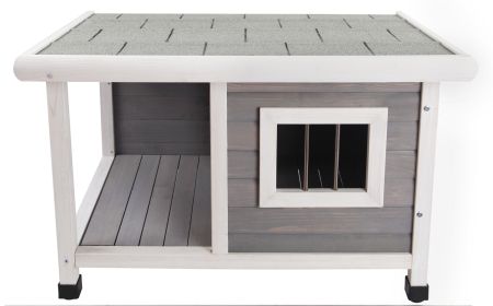 Dog House Outdoor with Balcony; Durable and Thicken Panel; Waterproof Roof; Small Dog House