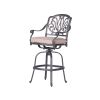 Patio Outdoor Aluminum Swivel Bar Stool with Cushion, Set of 2, Spectrum Sand