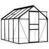 Anthracite Aluminum Greenhouse With Foundation 51.1 Square Feet
