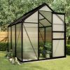 Anthracite Aluminum Greenhouse With Base Frame 38.9 Square Feet