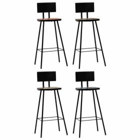 Bar Stools 4 pcs Solid Reclaimed Wood