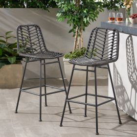 Sawtelle All-Weather Wicker Outdoor Barstools (Set of 2)