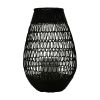 Black Rattan Lantern With Glass Insert - Creative Co-Op