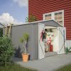 10 x 8 Ft Grey Metal Outdoor Storage Shed With Lockable Doors