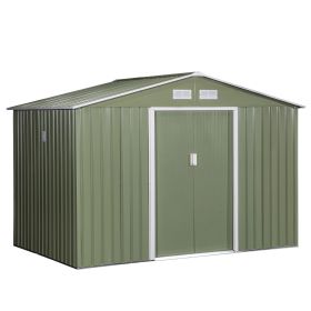 9' x 6' Green Outdoor Storage Shed With 4 Vents & Sliding Doors