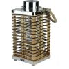 15.5-Inch Rustic Chic Rectangular Rattan Lantern With Natural Jute Handle