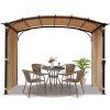Patio Pergola 9 x 11ft Arched Gazebo with Waterproof Sun Shade Shelter Awning Steel Frame Grape Gazebo for Garden Backyard
