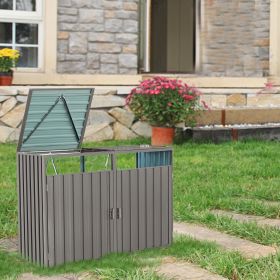 Galvanized Steel Outdoor Storage Unit For Two Waste Containers