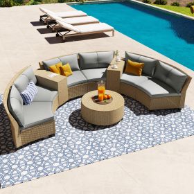 7-Piece Rattan Garden Outdoor Sofa Set With Cushions