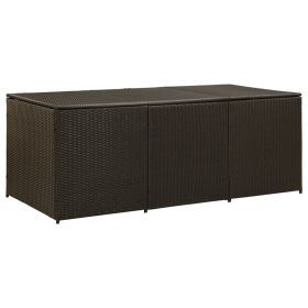 Patio Storage Box Poly Rattan 70.9"x 35.4"x 27.6" Brown