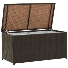 Patio Storage Box Poly Rattan 39.3"x 19.6"x 19.6" Brown