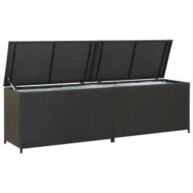 Patio Storage Box Poly Rattan 78.7"x 19.6"x 23.6" Black