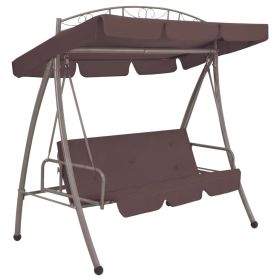 Outdoor Convertible Swing Bench with Canopy Coffee