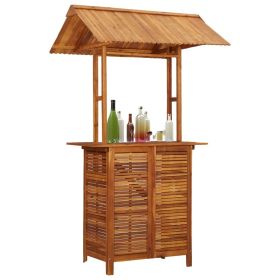 Outdoor Bar Table with Rooftop 48"x41.7"x85.4" Solid Acacia Wood