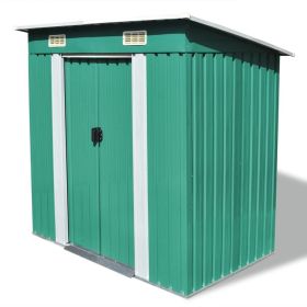 Garden Shed Green Metal 74.8"x 48.8"x 71.3"