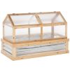 Raised Garden Bed With Polycarbonate Greenhouse & Wooden Frame 48" x 24" x 32"